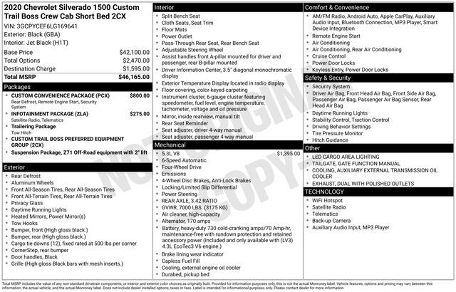 2020 Chevrolet Silverado 1500 Custom Trail Boss Raleigh NC