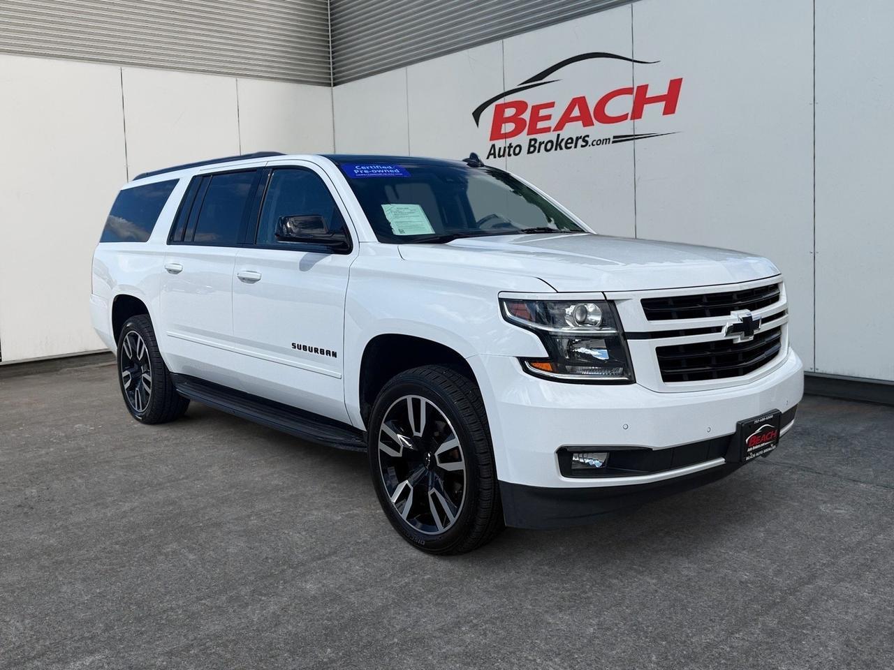 2020 Chevrolet Suburban Premier, HEATED/VENTILATED SEATS, HEATED REAR SEATS, POWER LIFTGATE, 3RD ROW, APPLE CARPLAY/ANDROID AUTO, WIFI, NAVIGATION, TOW PACKAGE, LUGGAGE RACK, POWER FOLDING MIRRORS, KEYLESS START, THIS IS THE PERFECT FAMILY VEHICLE!