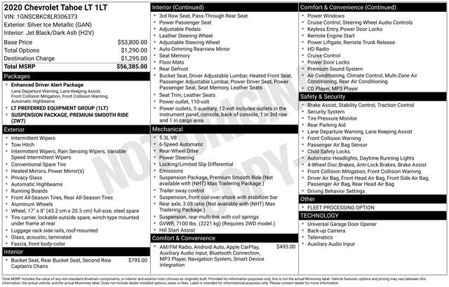 2020 Chevrolet Tahoe LT Raleigh NC