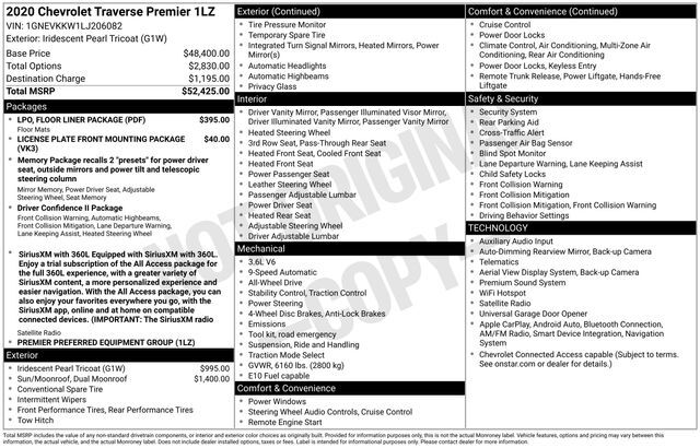 2020 Chevrolet Traverse Premier Raleigh NC