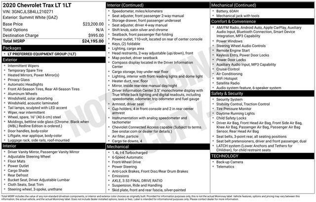 2020 Chevrolet Trax LT Raleigh NC