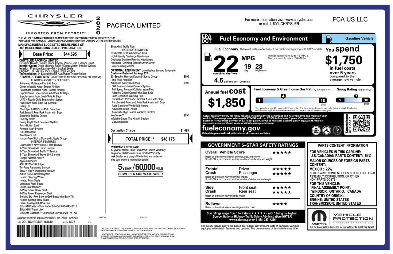 2020 Chrysler Pacifica Limited Tallmadge OH