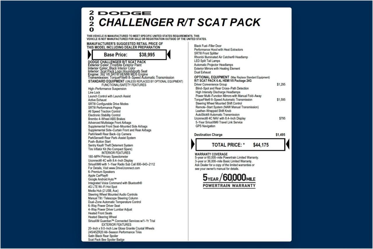 2020 Dodge Challenger R/T Scat Pack / Convenience Group / Heated Seats High Point NC