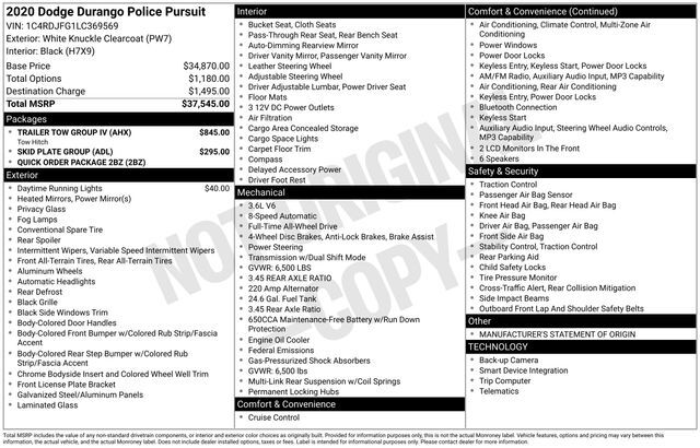 2020 Dodge Durango Pursuit Raleigh NC