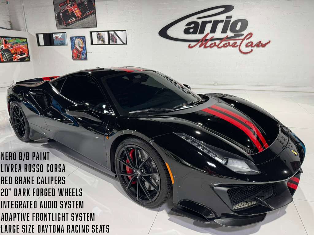 2020 Ferrari 488 Pista Nero B/B paint, Livrea Rosso Corsa, Daytona racing seats, integrated Audio & MORE!!!! Fort Lauderdale FL