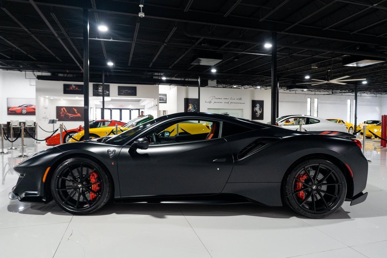 2020 Ferrari 488 Pista Nero Opaco paint,Mandarino Antigua interior,JBL audio,carbon fiber racing seats AND MUCH MORE!!! Fort Lauderdale FL