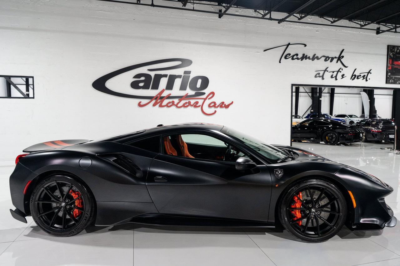 2020 Ferrari 488 Pista Nero Opaco paint,Mandarino Antigua interior,JBL audio,carbon fiber racing seats AND MUCH MORE!!! Fort Lauderdale FL