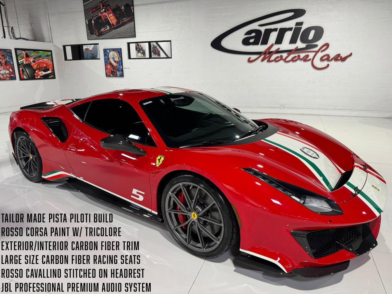 2020 Ferrari 488 Pista Piloti Tailor Made build, Rosso Corsa paint w/ tricolore TOO MANY OPTIONS TO LIST!! Fort Lauderdale FL