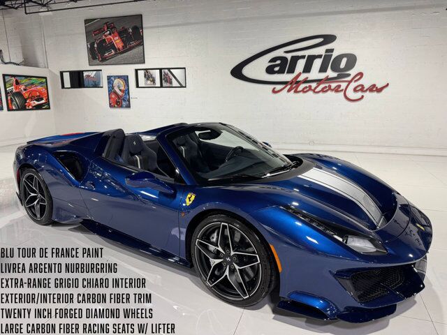 2020 Ferrari 488 Pista Spider Blu Tour De France paint, Livrea Argento Nurburgring, carbon racing seats AND MUCH MORE!!! Fort Lauderdale FL