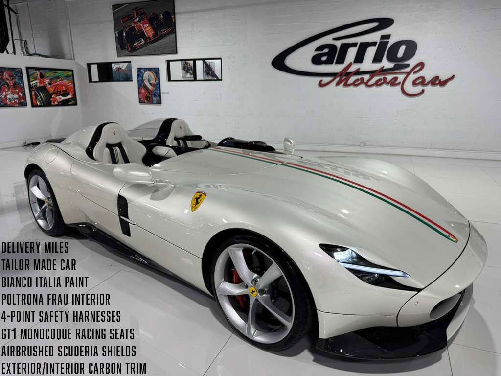 2020 Ferrari Monza SP2 DELIVERY MILE TAILOR MADE CAR! Bianco Italia paint,Poltrona Frau interior,GT1 racing seats & MORE!!!