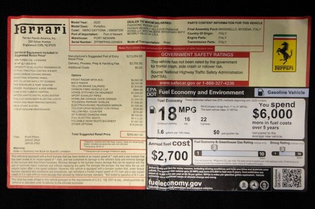 2020 Ferrari Portofino *ONLY 6300 MILES* *OVER $52,000 IN OPTIONS* *BLACK ON CREMA* San Diego CA