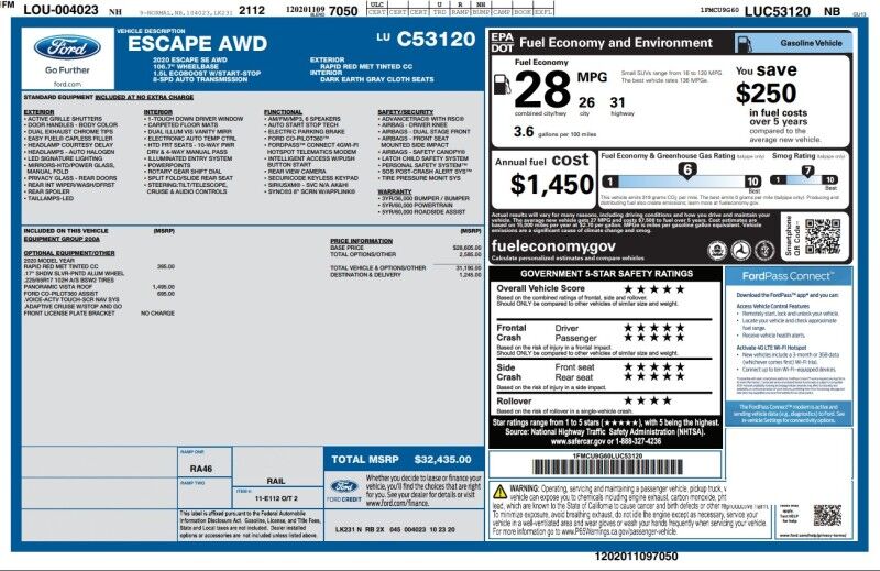 2020 Ford Escape SE - SUNROOF - HEATED SEATS Webster MA