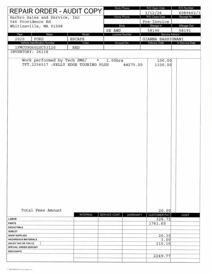 2020 Ford Escape SE - SUNROOF - HEATED SEATS Webster MA