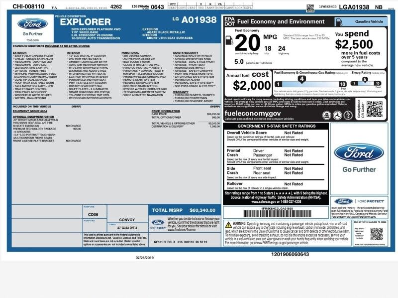 2020 Ford Explorer Platinum