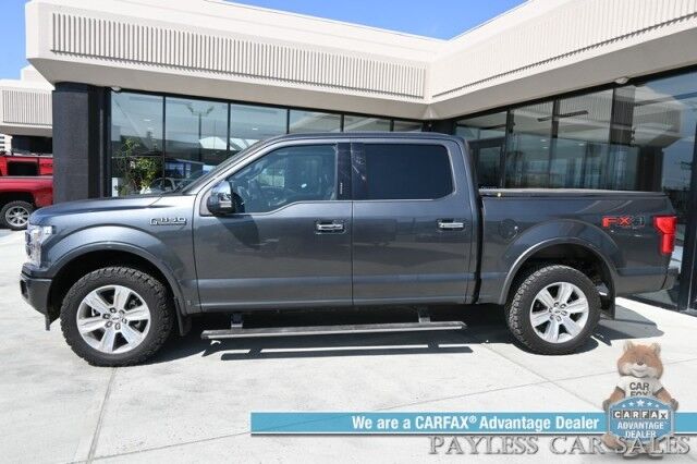 2020 Ford F-150 Platinum / 4X4 / Crew Cab / Auto Start / FX4 Off Road & Technology Pkg / Heated & Cooled Massaging Leather Seats / NAV / Panoramic Sunroof / B&O Speakers / Power Running Boards / Tonneau Cover / Tow Pkg / Only 59k Miles Anchorage AK