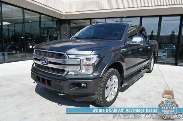 2020 Ford F-150 Platinum / 4X4 / Crew Cab / Auto Start / FX4 Off Road & Technology Pkg / Heated & Cooled Massaging Leather Seats / NAV / Panoramic Sunroof / B&O Speakers / Power Running Boards / Tonneau Cover / Tow Pkg / Only 59k Miles Anchorage AK