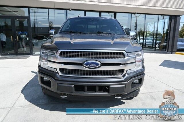 2020 Ford F-150 Platinum / 4X4 / Crew Cab / Auto Start / FX4 Off Road & Technology Pkg / Heated & Cooled Massaging Leather Seats / NAV / Panoramic Sunroof / B&O Speakers / Power Running Boards / Tonneau Cover / Tow Pkg / Only 59k Miles Anchorage AK