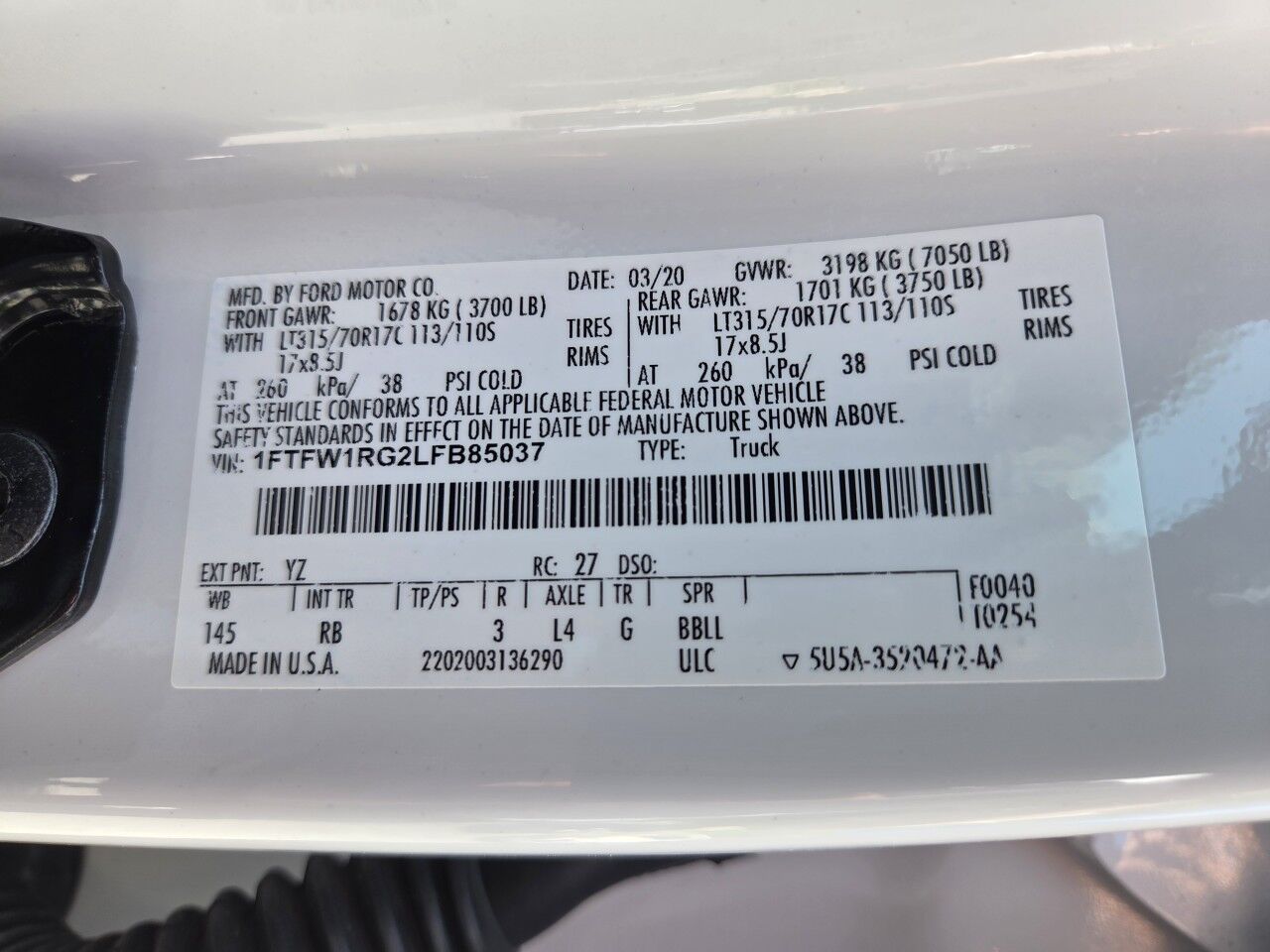 2020 Ford F-150 Raptor Charlton MA