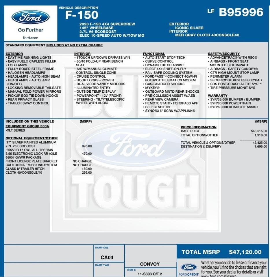 2020 Ford F-150 SuperCrew 4WD XLT