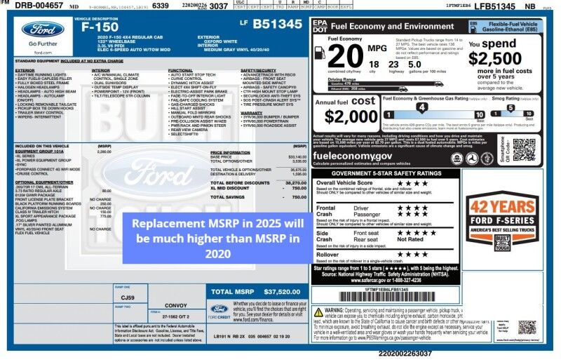 2020 Ford F-150 XL - 6.5 Short Bed- 1 OWNER - ONLY 18K MILES Whitinsville MA