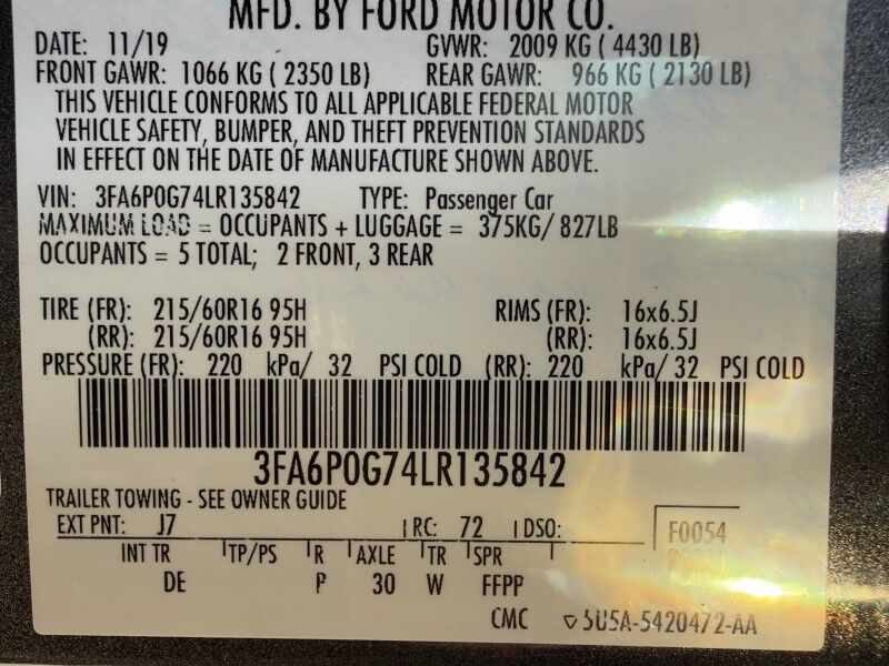 2020 Ford Fusion S FWD Arlington VA
