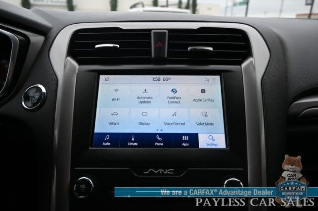 2020 Ford Fusion SE / AWD / 2.0L Ecoboost / Power & Heated Cloth Seats / Blind Spot & Lane Departure Alert / Apple CarPlay & Android Auto / Back Up Camera / Push Button Start / Alloy Wheels / 29 MPG / 1-Owner Anchorage AK