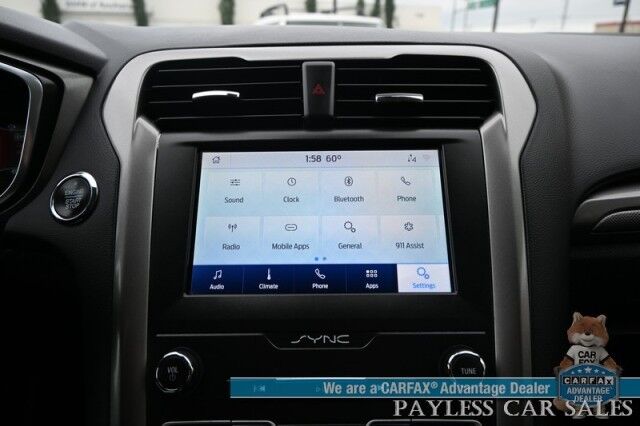 2020 Ford Fusion SE / AWD / 2.0L Ecoboost / Power & Heated Cloth Seats / Blind Spot & Lane Departure Alert / Apple CarPlay & Android Auto / Back Up Camera / Push Button Start / Alloy Wheels / 29 MPG / 1-Owner Anchorage AK