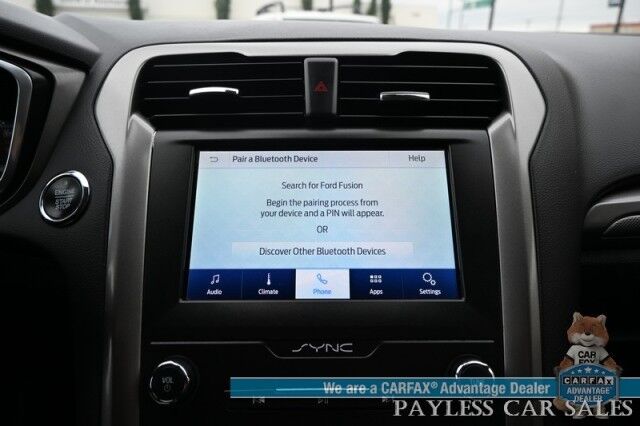 2020 Ford Fusion SE / AWD / 2.0L Ecoboost / Power & Heated Cloth Seats / Blind Spot & Lane Departure Alert / Apple CarPlay & Android Auto / Back Up Camera / Push Button Start / Alloy Wheels / 29 MPG / 1-Owner Anchorage AK