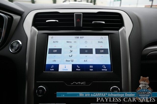 2020 Ford Fusion SE / AWD / 2.0L Ecoboost / Power & Heated Cloth Seats / Blind Spot & Lane Departure Alert / Apple CarPlay & Android Auto / Back Up Camera / Push Button Start / Alloy Wheels / 29 MPG / 1-Owner Anchorage AK