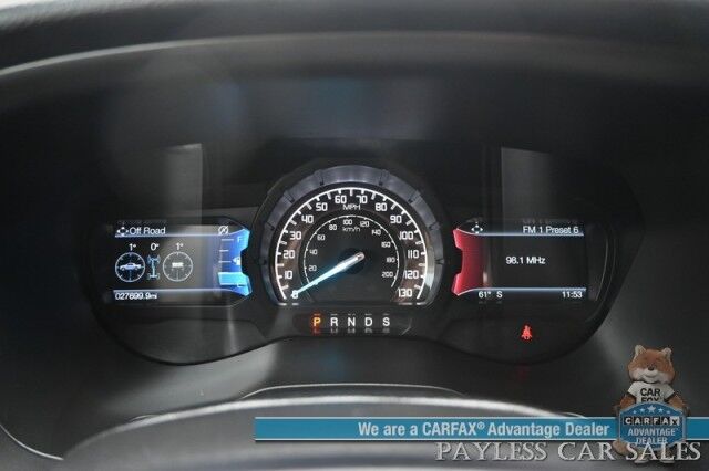 2020 Ford Ranger LARIAT / 4X4 / FX4 & Black Appearance Pkg / Tech Pkg / Auto Start / Heated Leather Seats / Nav / B&O Speakers / Adaptive Cruise / Lane Departure & Blind Spot Alert / Bed Liner / Tow Pkg / ARE Matching Canopy / 1-Owner Anchorage AK