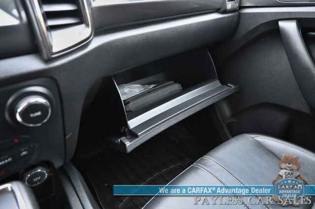 2020 Ford Ranger LARIAT / 4X4 / FX4 & Black Appearance Pkg / Tech Pkg / Auto Start / Heated Leather Seats / Nav / B&O Speakers / Adaptive Cruise / Lane Departure & Blind Spot Alert / Bed Liner / Tow Pkg / ARE Matching Canopy / 1-Owner Anchorage AK