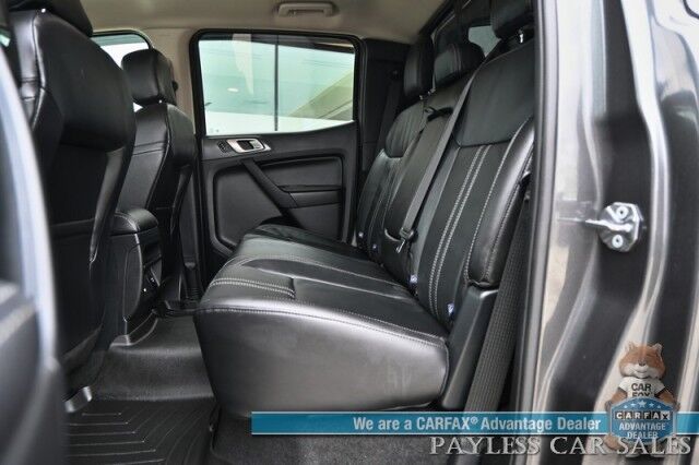 2020 Ford Ranger LARIAT / 4X4 / FX4 & Black Appearance Pkg / Tech Pkg / Auto Start / Heated Leather Seats / Nav / B&O Speakers / Adaptive Cruise / Lane Departure & Blind Spot Alert / Bed Liner / Tow Pkg / ARE Matching Canopy / 1-Owner Anchorage AK