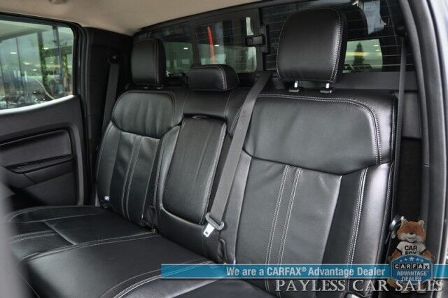 2020 Ford Ranger LARIAT / 4X4 / FX4 & Black Appearance Pkg / Tech Pkg / Auto Start / Heated Leather Seats / Nav / B&O Speakers / Adaptive Cruise / Lane Departure & Blind Spot Alert / Bed Liner / Tow Pkg / ARE Matching Canopy / 1-Owner Anchorage AK