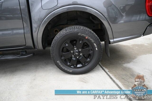2020 Ford Ranger LARIAT / 4X4 / FX4 & Black Appearance Pkg / Tech Pkg / Auto Start / Heated Leather Seats / Nav / B&O Speakers / Adaptive Cruise / Lane Departure & Blind Spot Alert / Bed Liner / Tow Pkg / ARE Matching Canopy / 1-Owner Anchorage AK