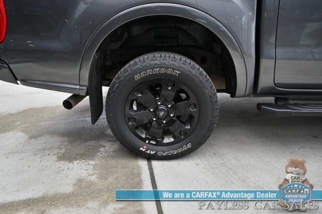 2020 Ford Ranger LARIAT / 4X4 / FX4 & Black Appearance Pkg / Tech Pkg / Auto Start / Heated Leather Seats / Nav / B&O Speakers / Adaptive Cruise / Lane Departure & Blind Spot Alert / Bed Liner / Tow Pkg / ARE Matching Canopy / 1-Owner Anchorage AK