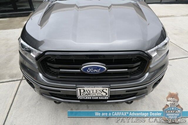 2020 Ford Ranger LARIAT / 4X4 / FX4 & Black Appearance Pkg / Tech Pkg / Auto Start / Heated Leather Seats / Nav / B&O Speakers / Adaptive Cruise / Lane Departure & Blind Spot Alert / Bed Liner / Tow Pkg / ARE Matching Canopy / 1-Owner Anchorage AK