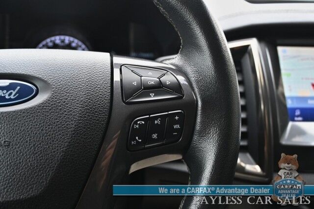 2020 Ford Ranger LARIAT / 4X4 / FX4 & Black Appearance Pkg / Tech Pkg / Auto Start / Heated Leather Seats / Nav / B&O Speakers / Adaptive Cruise / Lane Departure & Blind Spot Alert / Bed Liner / Tow Pkg / ARE Matching Canopy / 1-Owner Anchorage AK