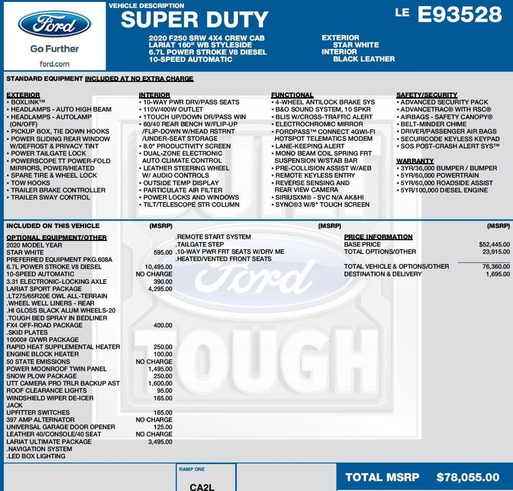 2020 Ford Super Duty F-250 LARIAT 4X4 / UPGRADES / Ultimate Package! Lincolnton NC