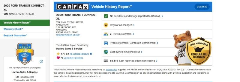 2020 Ford Transit Connect Van XL - REBUILT TRANSMISSION WITH WARRANTY Whitinsville MA