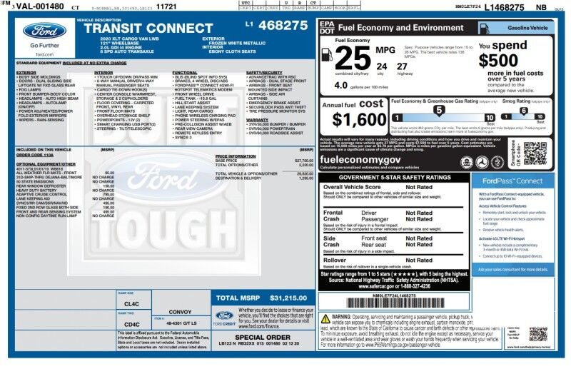 2020 Ford Transit Connect Van XLT Whitinsville MA
