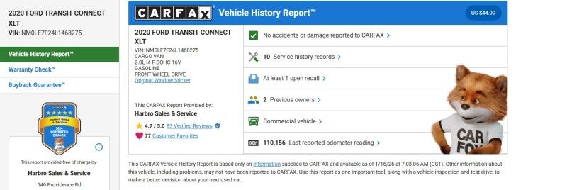 2020 Ford Transit Connect Van XLT Whitinsville MA