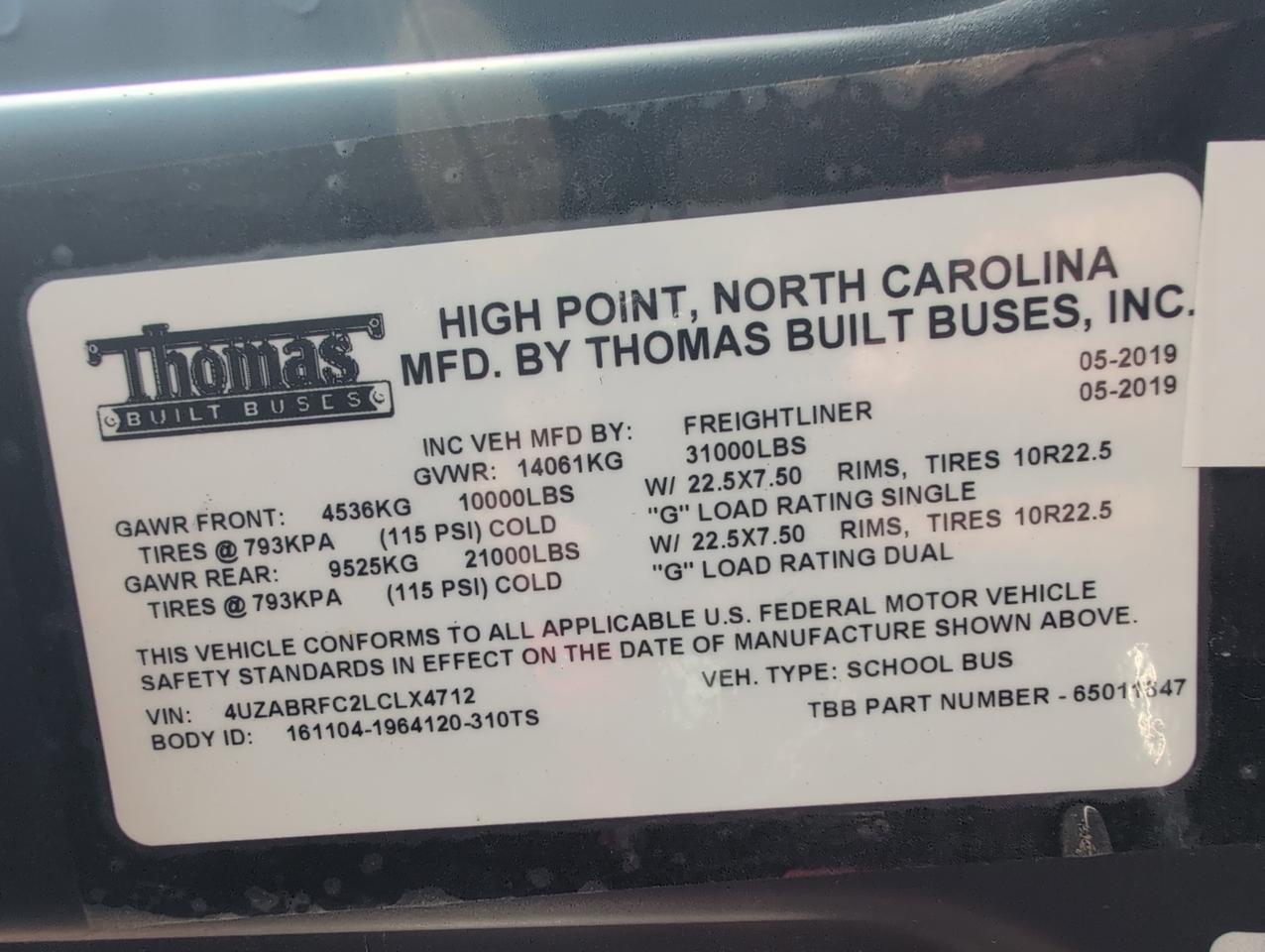 2020 Freightliner Thomas C2 Johnstown NY