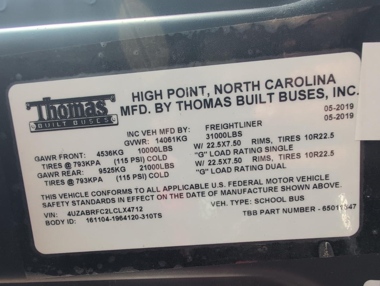 2020 Freightliner Thomas C2 Johnstown NY