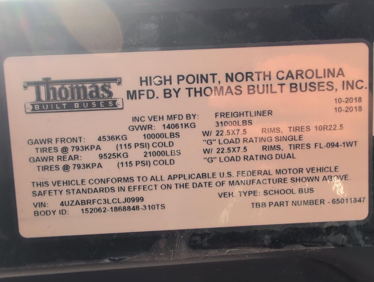 2020 Freightliner Thomas C2 Johnstown NY