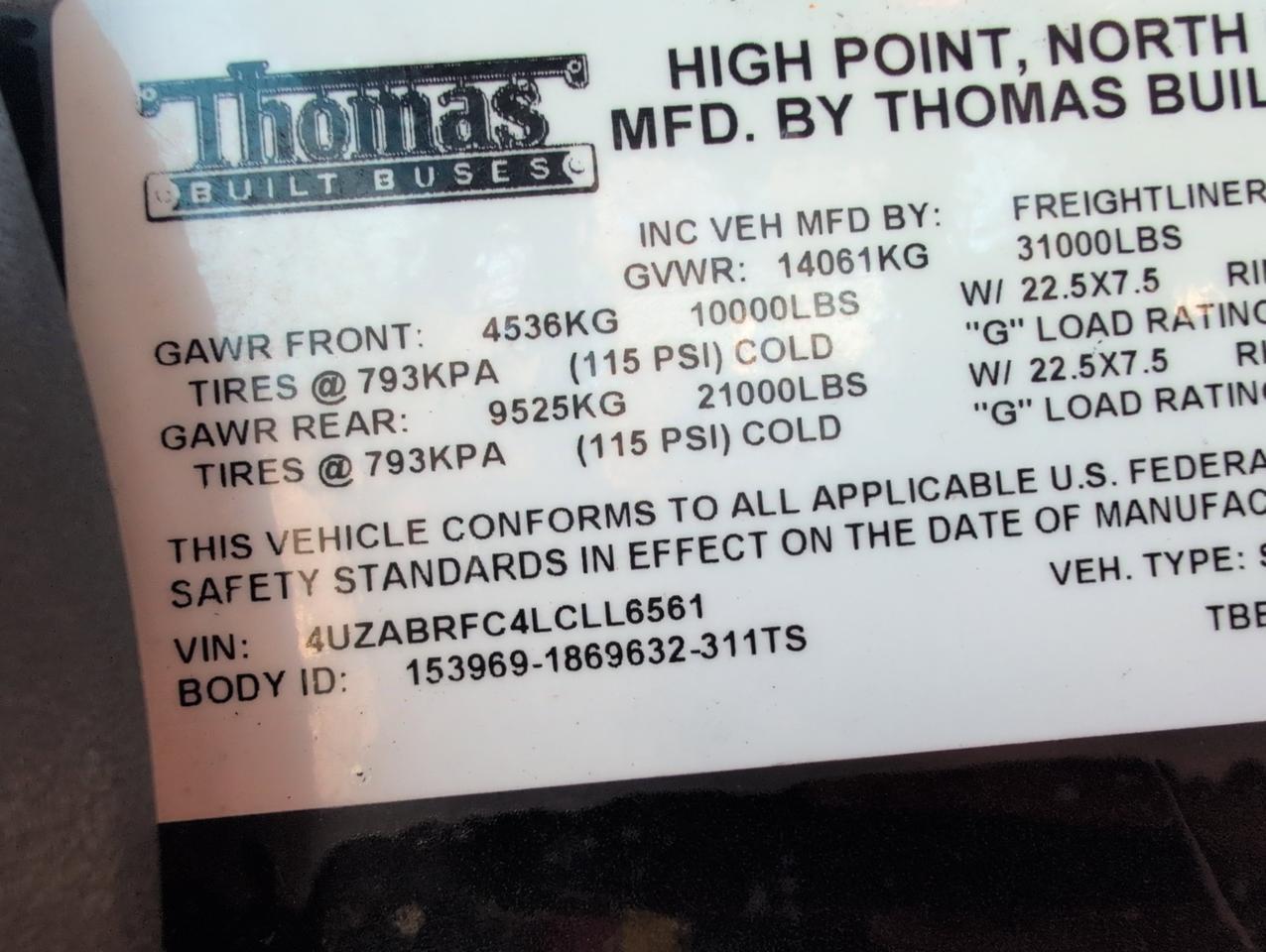 2020 Freightliner Thomas C2 Johnstown NY