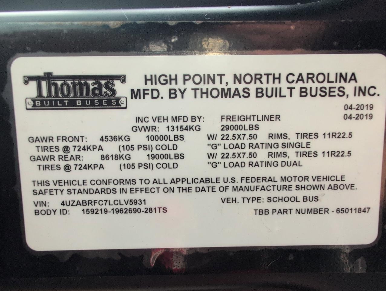 2020 Freightliner Thomas C2 Johnstown NY