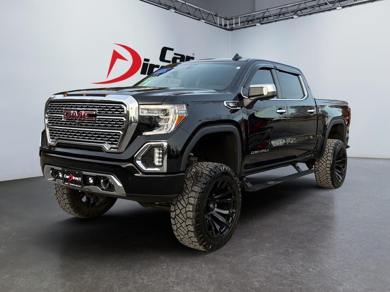 2020 GMC Sierra 1500 Denali, RUNNING BOARDS, TOW PACKAGE, LIFTED, HEADS UP DISPLAY, HARD TONNEAU COVER, FORWARD COLLISION ALERT, BLIND SPOT ALERT, 360 BACKUP CAMERA, APPLE CARPLAY/ANDROID AUTO, HEATED & COOLING SEATS, LOW MILES, CLEAN CARFAX, THIS TRUCK HAS IT ALL!