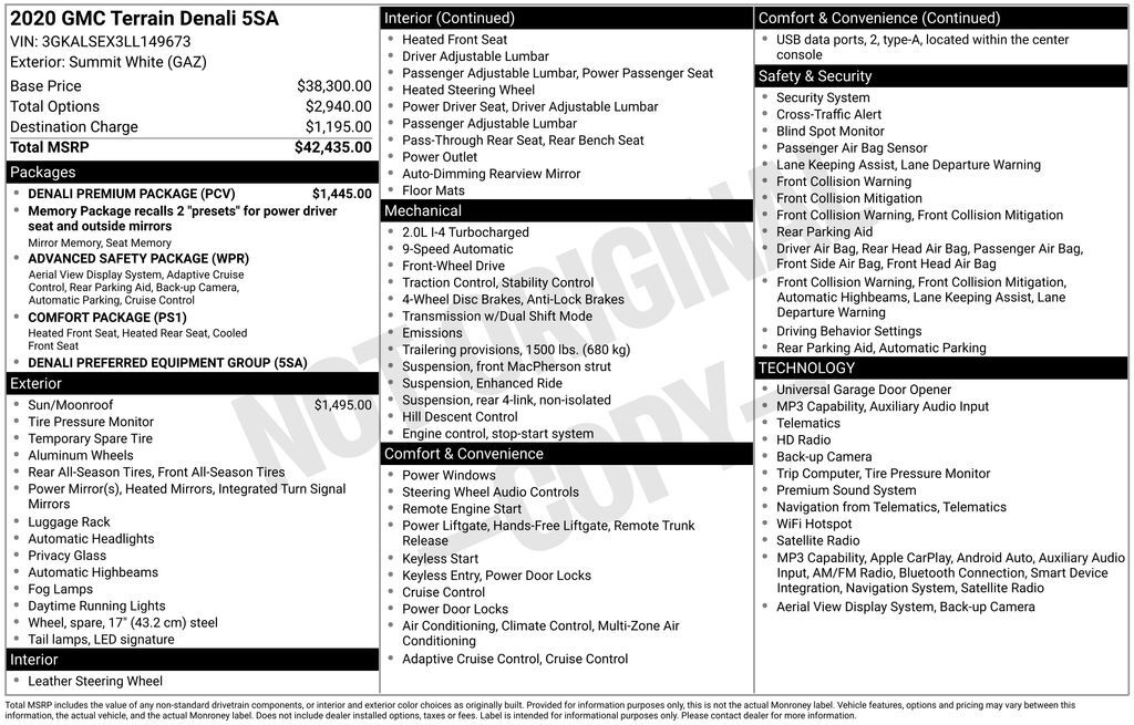 2020 GMC Terrain Denali Tucson AZ