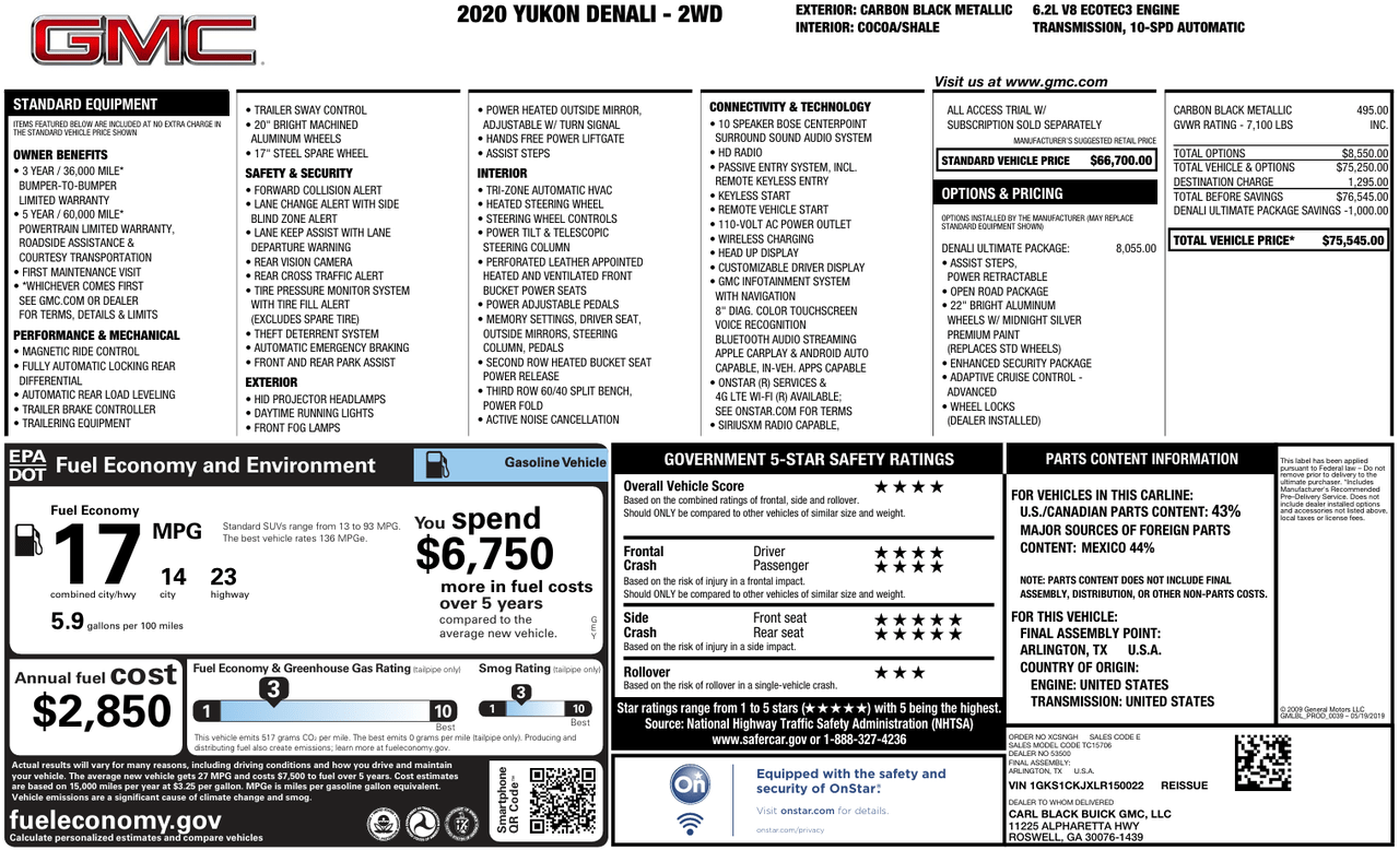 2020 GMC Yukon Denali Knoxville TN
