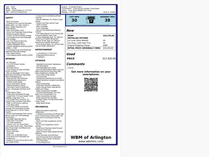 2020 Honda Accord Sedan LX